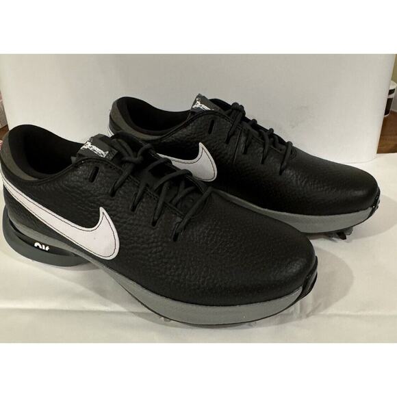 NIKE AIR ZOOM VICTORY TOUR 2 GOLF SHOES BLACK WHITE MEN 5.5 / WMN 7 New! Leather - Picture 2 of 7